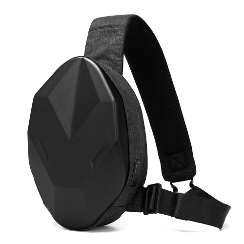 

Sling Bag with USB Charging Port Crossbody Bag Shoulder Backpack Waterproof Travel Chest Bag Casual Daypack(black)