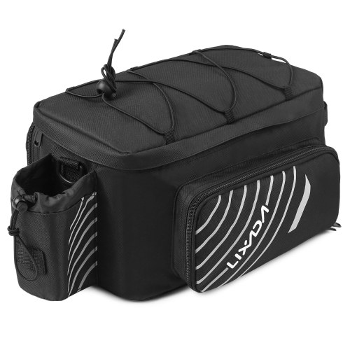 Lixada Expandable Bike Trunk Bag Bicycle Rack Rear Seat Bag Cycling Bike Luggage Carrier Bag Pannier with Rain Cover