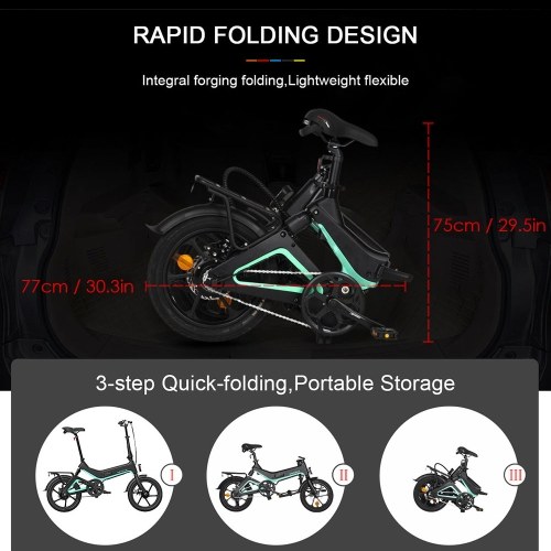 

Samebike JG7186 16-дюймовый складной электрический велосипед 250 Вт 25 км / ч