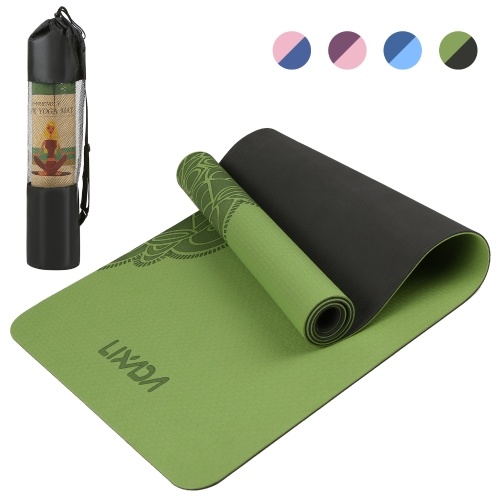 Tappetino da yoga portatile doppio bicolore 72,0 × 24 pollici Tappetino sportivo addensato Tappetino antiscivolo per esercizi di fitness con tracolla e custodia