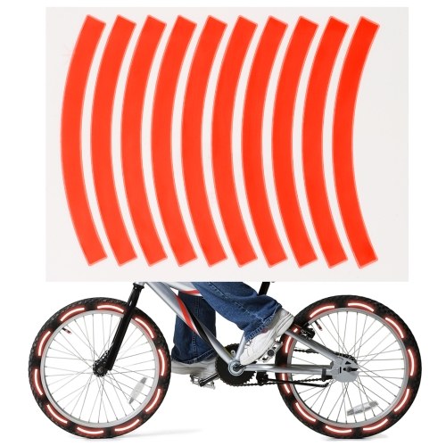 

10pcs Adhesive Reflective Tape Cycling Safety Warning Sticker Bike Reflector Tape Strip for Car Bicycle Motorcycle Scooter Wheel Rim Decoration