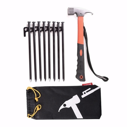 

Shine Trip 1 Set Outdoor Tent Nails Hammer Set 25cm Welded Ground Nails Multi-functional Hammer