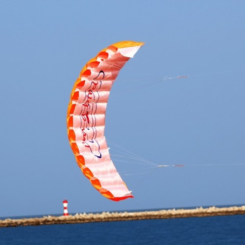 1.4m Colorful Double Flying Line Wing Kite Stunt Power Kite Soft Giant Flying Kite Sports Beach Kite 