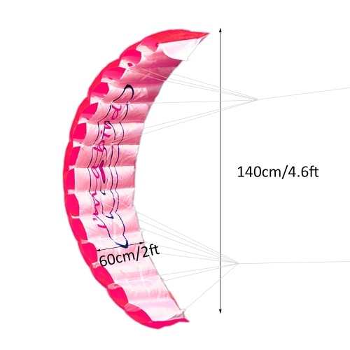 1.4m Colorful Double Flying Line Wing Kite Stunt Power Kite Soft Giant Flying Kite Sports Beach Kite 