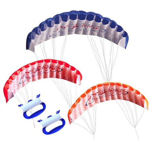 1.4m Colorful Double Flying Line Wing Kite Stunt Power Kite Soft Giant Flying Kite Sports Beach Kite 