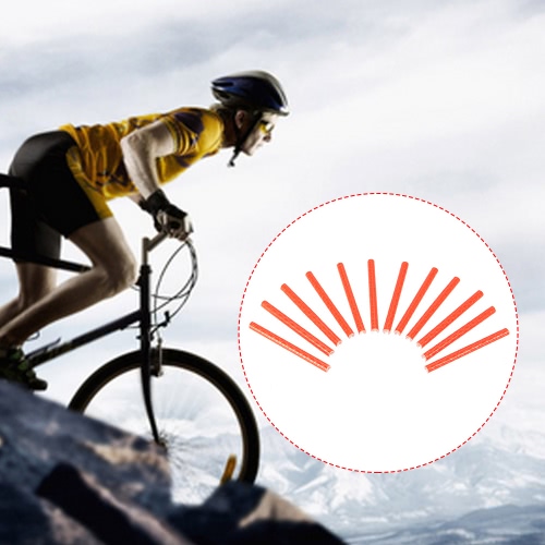 

12PCS Bicycle Bike Wheel Spokes Reflective Sticks Tube Safe Cycling Spoke Reflector Safety Clip Wheel Reflective Tube Bicycle Decoration Light 75mm