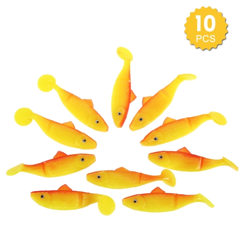 

10PCS 5.5cm Two Sections Soft Baits Fishing Lure Artificial Bait 3D Eye Fishing Lures
