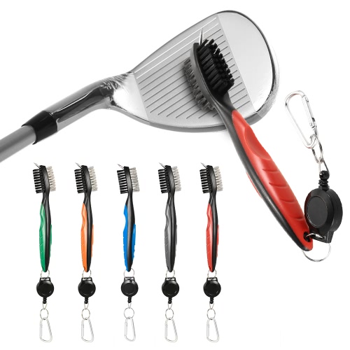 

2 Pack Multifunctional Golf Brush Golf Groove Cleaner Проволочная скраб Brush Golf Club Очистительная щетка с выдвижным Zip-line