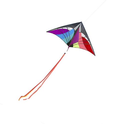 160 x 90cm / 63 x 35.5in Grande Kite Delta Kite Outdoor Sport Linea Cervo volante con coda per i bambini Adulti