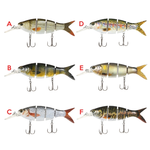 

Lixada 1 PCS Fishing Lure 4 Sections Hard Lure 3D Simulation Bait Big Segmented Artificial Bait VIB Bait Treble Hook Fishing Tool
