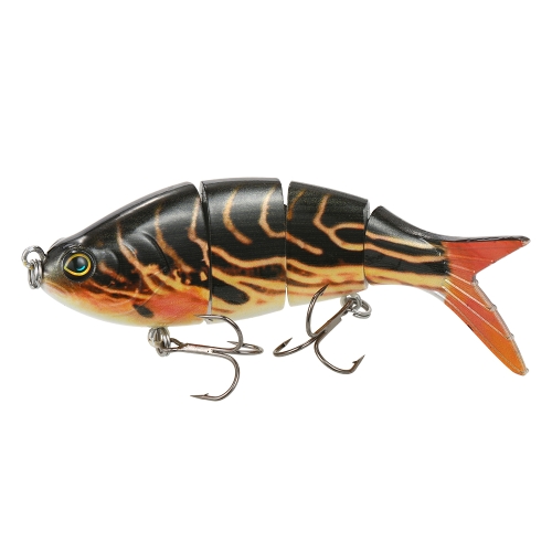 Lixada 1 PCS Fishing Lure 4 Sections Hard Lure 3D Simulation Bait Big Segmented Artificial Bait VIB Bait Treble Hook Fishing Tool