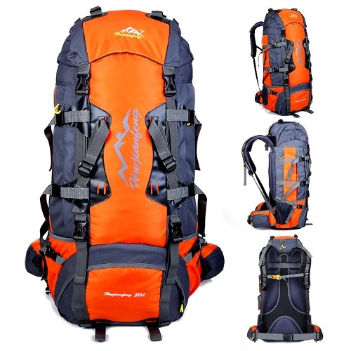

80L Backpack Internal Frame Outdoor Water Resistant Backpack Climbing Fishing Hiking Daypack Camping Outdoor Trekking Mountaineering Bag With Rain Cover