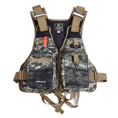 Fly Fishing Vest Outdoor Fishing Jacket Vest Pack with Removable Padding for Camping Hiking Photography
