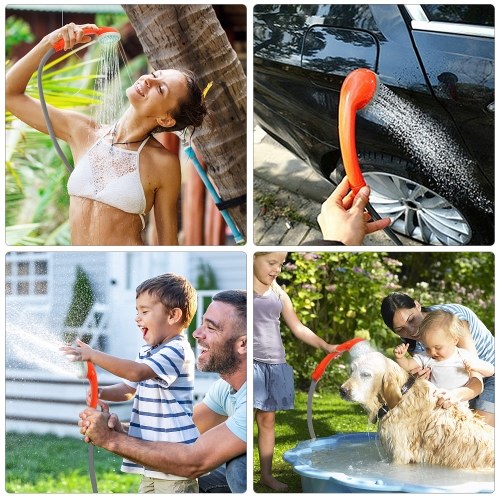 Portable Camping Shower Outdoor Camping Shower Pump Rechargeable Shower Head for Camping Hiking Traveling 