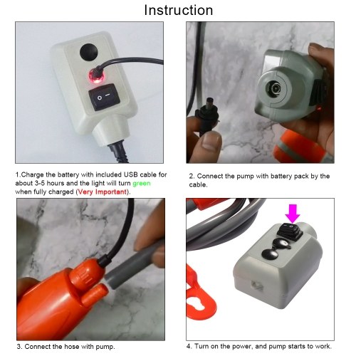Portable Camping Shower Outdoor Camping Shower Pump Rechargeable Shower Head for Camping Hiking Traveling 