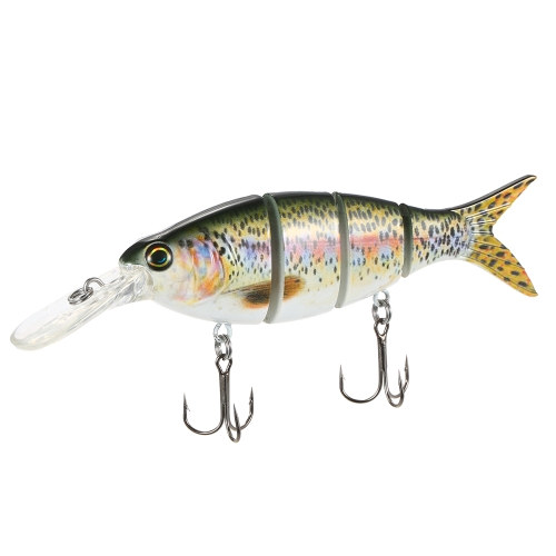 Lixada 1 PCS Fishing Lure 4 Sections Hard Lure 3D Simulation Bait Big Segmented Artificial Bait VIB Bait Treble Hook Fishing Tool