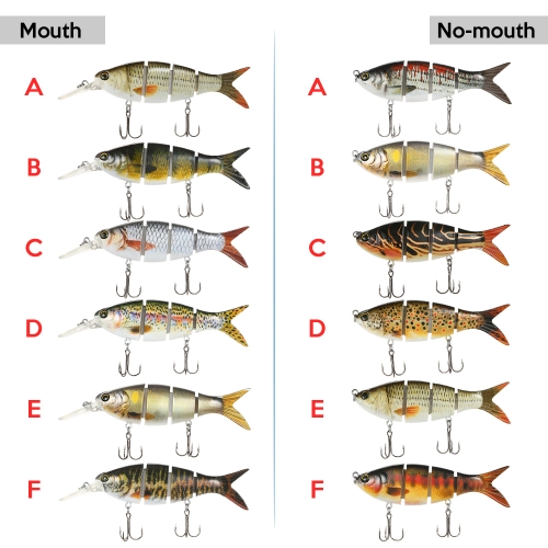 Lixada 1 PCS Fishing Lure 4 Sections Hard Lure 3D Simulation Bait Big Segmented Artificial Bait VIB Bait Treble Hook Fishing Tool