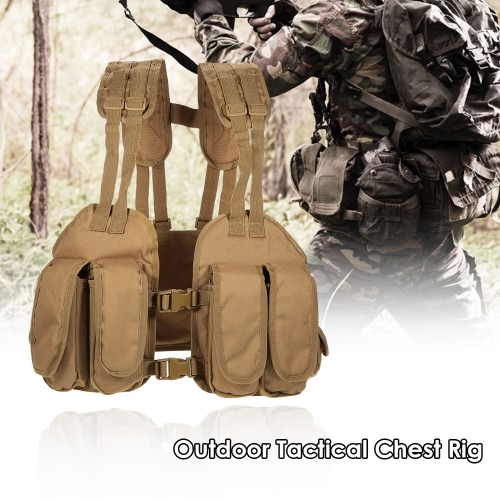 Outdoor Tactical Chest Rig ajustável acolchoado Modular Militar Vest Mag Pouch Revista Bag Holder Platform