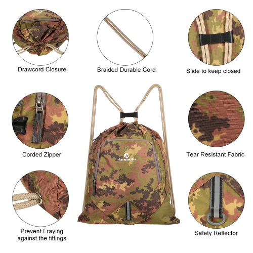 

12L Sturdy Lightweight Foldable Water Repellent Outdoor Backpack Cycling Backpacking Travelling Hiking Bag Daypack Stuff Sack Drawstring Closure Frameless