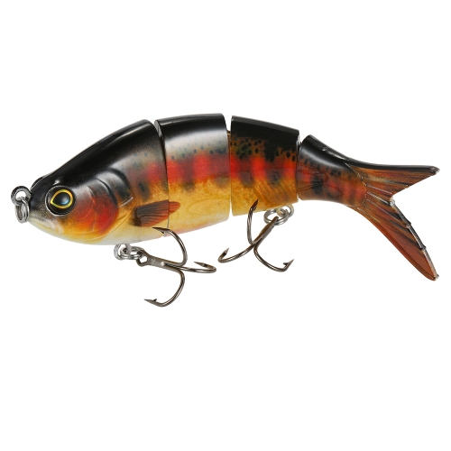 Lixada 1 PCS Fishing Lure 4 Sections Hard Lure 3D Simulation Bait Big Segmented Artificial Bait VIB Bait Treble Hook Fishing Tool