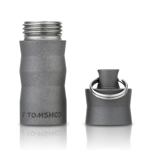 

TOMSHOO Titanium EDC Container Водонепроницаемая капсула для бутылочки для бутылок Кейс для ключей Keychain Camping Outdoor Survival Emergency Travel Kit Tool