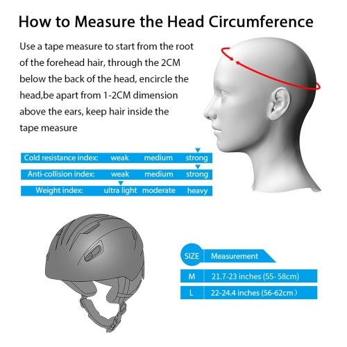 Ski Helmet with Removable Goggles Inner Lining and Ear Pads Lightweight Snowboard Helmet for Men and Women for Snowboarding and Biking 