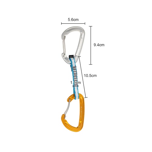 

Quickdraw 24kN Professional Safety Buckle Aluminum Alloy Carabiner + 23kN 11mm 105mm Webbing Sling Flat Strap Belt for Outdoor Survival Mountaineering Rock Climbing Rescue