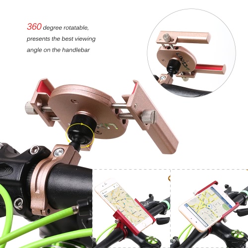 

Lixada Universal Phone Holder Adjustable 360 Degree Aluminum Alloy Cycling Bicycle Cell Phone Holder Mount Bracket for iPhone for Android
