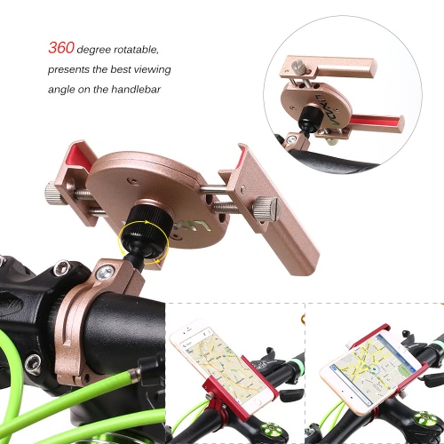 Lixada Universal Phone Holder Adjustable 360 Degree Aluminum Alloy Cycling Bicycle Cell Phone Holder Mount Bracket For Iphone For Android