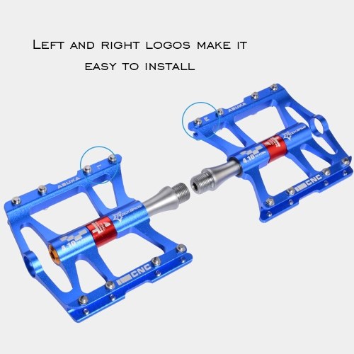

RockBros Advanced 4 Bearings Fine-quality Mountain Bike Pedals Platform Bicycle Flat 9/16" Hollowing Ultralight Aluminum Alloy Bike Pedals Platform Cycling Bearing Mountain Anti-skid Foot Multi-colors Treadle Accessories of Bicycle