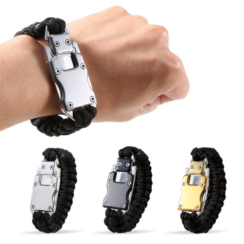 

Наружный браслет выживания браслета Paracord Hiking Traveling Exploration Camping Survival Gear Kit Чрезвычайная парашютная веревка с резаком
