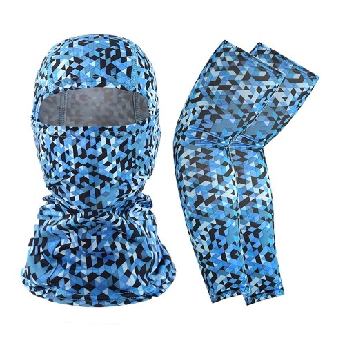 

Summer Face Cover Arm Sleeves Set Women Men Breathable Face Protection Sun Protection Long Arm Sleeves for Camping Cycling Running Mounteering Fishing