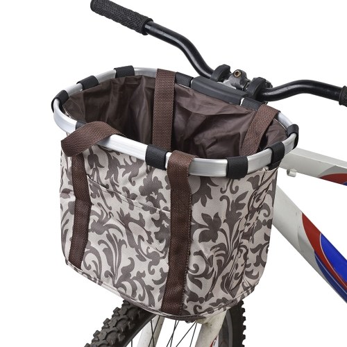 

Doorslay Bike Detachable Basket Bicycle Front Pet Carrier Canvas Front Bag Aluminum Alloy Frame Pet Basket