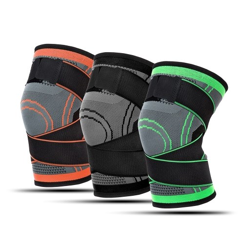 

1PC Knee Support Professional Protectives Sports Knee Pad Breathable Bandage Black+grey M