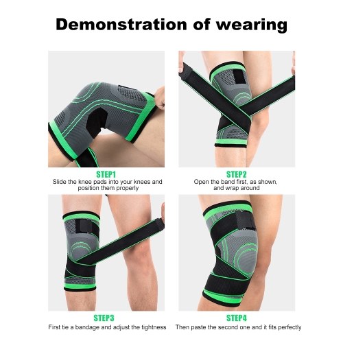 

1PC Knee Support Professional Protectives Sports Knee Pad Breathable Bandage Black+grey M