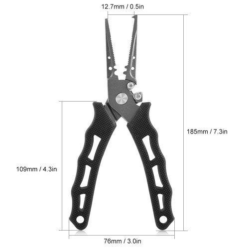 

7.3 Inch Fishing Pliers Hook Removers Split Ring Line Cutters Fishing Multi Tools with Sheath and Lanyard