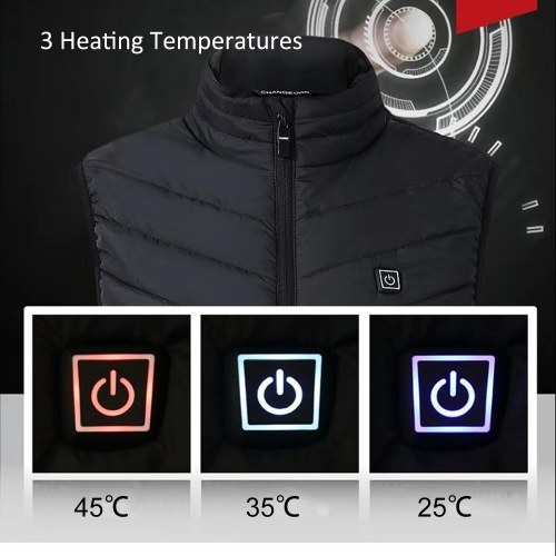 

USB Back Neck Electric Heating Warm Vest Men's Sleeveless Cotton Jacket Outdoor Heating Clothing