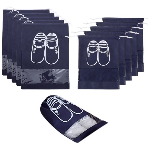 10 Pack Non-Woven Drawstring Shoe Storage Bag