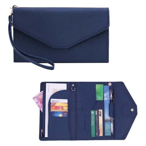 

Multi Card Organizer Wallet RFID Blocking Travel Passport Holder