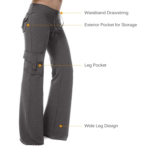 

Women Yoga Pants Drawstring Wide Leg Pants