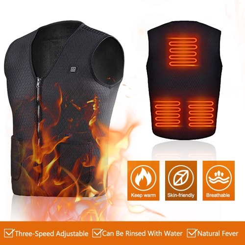 Men and Women Outdoor USB Heating Vest Jacket Winter Flexible Electric Thermal Clothing Waistcoat Fishing Hiking Warm Clothes