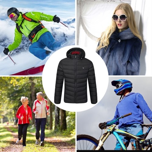 

Unisex Outdoor USB Heating Coat Jacket Winter Flexible Electric Thermal Clothing Long Sleeves Fishing Hiking Warm Clothes