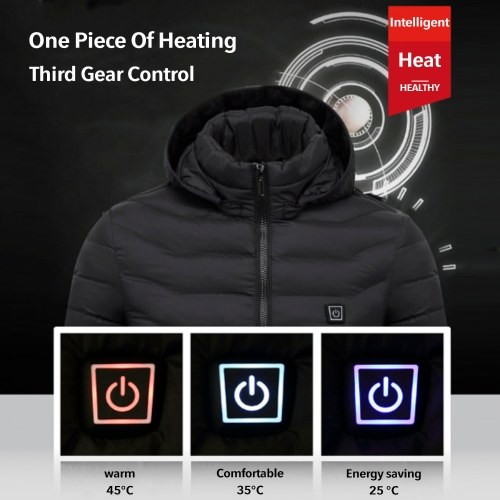 

Unisex Outdoor USB Heating Coat Jacket Winter Flexible Electric Thermal Clothing Long Sleeves Fishing Hiking Warm Clothes