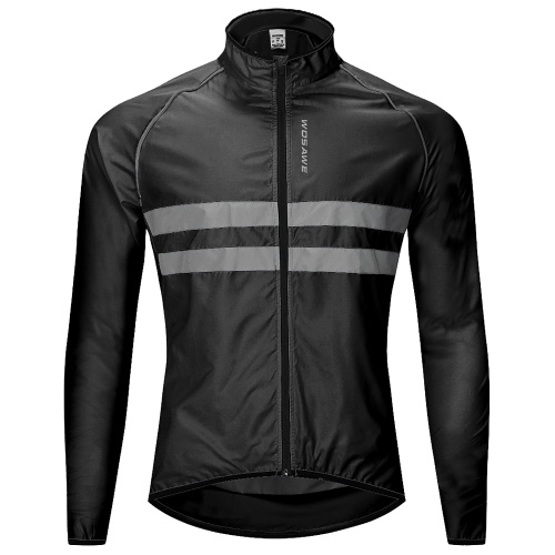 Reflective Long Sleeve Bicycle Jersey Wind Coat Jacket Water-resistant Windproof Outdoor Sports Bike Cycling Running Jacket