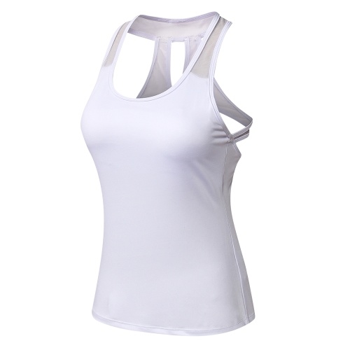 

Women Yoga Vest Quick Dry Hollow Out U Neck Stretchable Breathable Bodycon Running Gym Sportswear
