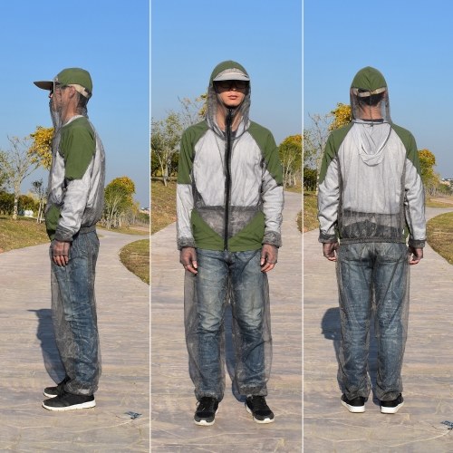 

Outdoor Mosquito Repellent Suit Bug Jacket Mesh Hooded Suits Fishing Hunting Camping Jacket Insect Protective Mesh Fishing Clothes Mosquito Prevent Suit