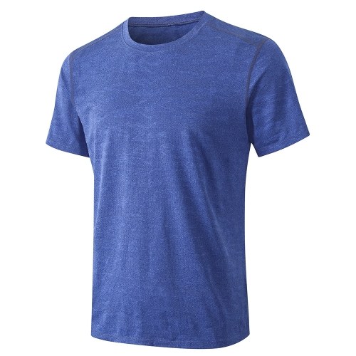 Camiseta deportiva para hombre, estampado de camuflaje, secado rápido, elástico, cuello redondo, manga corta, para correr, ejercicio, gimnasio, ropa deportiva