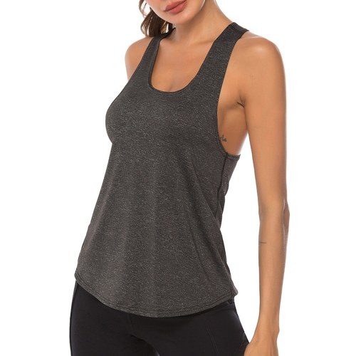 

Women Workout Tops Racer Back Solid Sleeveless Yoga Fitness Running Gym Lounging Quick Dry Sport Tank Tops