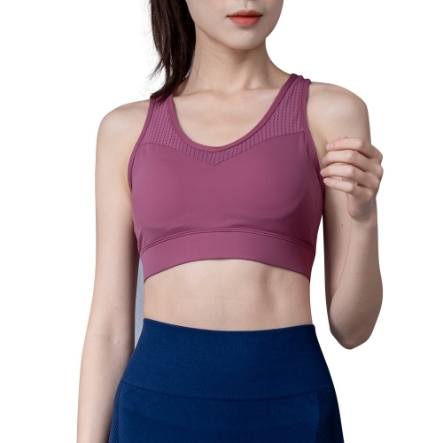 

Woman Sports Bra Push-up Shockproof Quick Dry Padded Crop-Top Splicing Tank-Top Underwear Yoga Workout Fitness Running