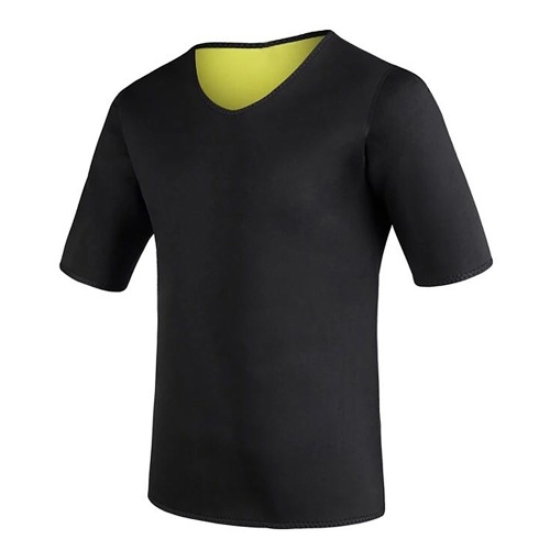 

Men Workout Sauna Suit Neoprene Short Sleeve Sweat Shirt Body Shaper Training Weight Loss Shirt